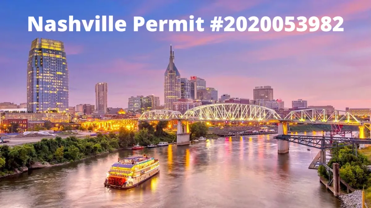 A panoramic shot of the Nashville city skyline with the river and bridges in the foreground. A boat cruises along the water, hinting at sightseeing and dining experiences that blend city excitement with outdoor exploration.
